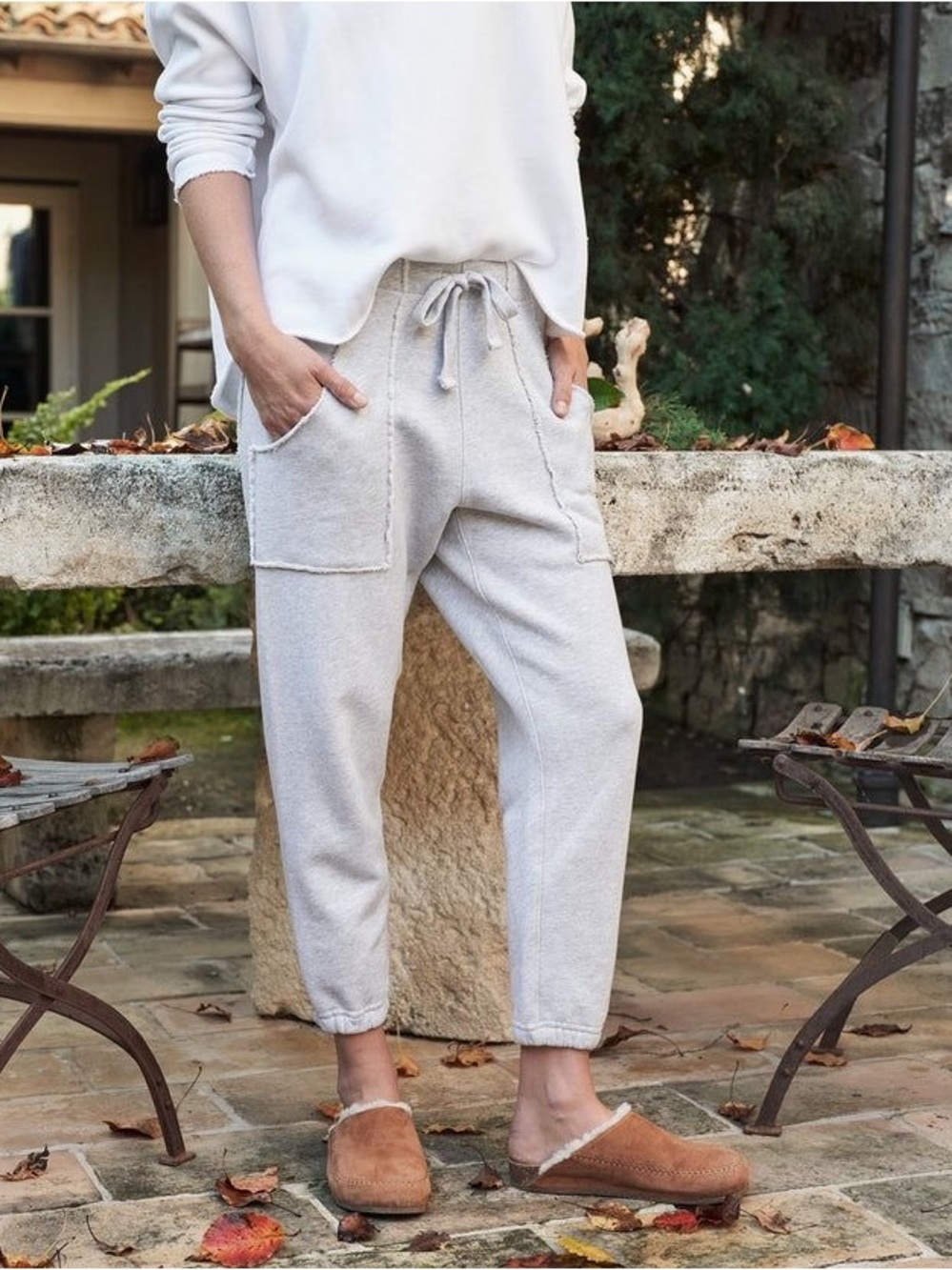 Frank & Eileen Gray Melange Eamon Track Pants & Joggers M New 100% Cotton